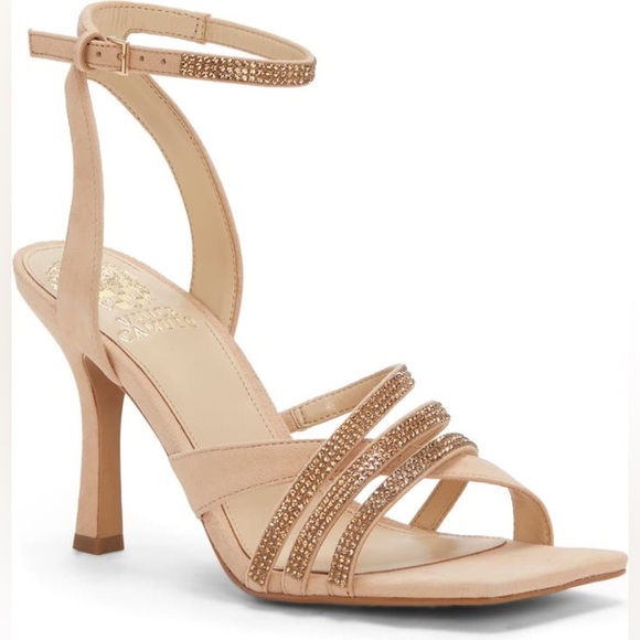 Vince Camuto Shoes - Vince Camuto - Brevern Rhinestone - Tan Trim Strappy Sandals - Size 7
